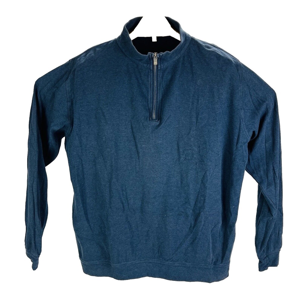 Peter Miller Blue 1/4 Zip Cotton Pullover Jumper Sweater Mens Size XL